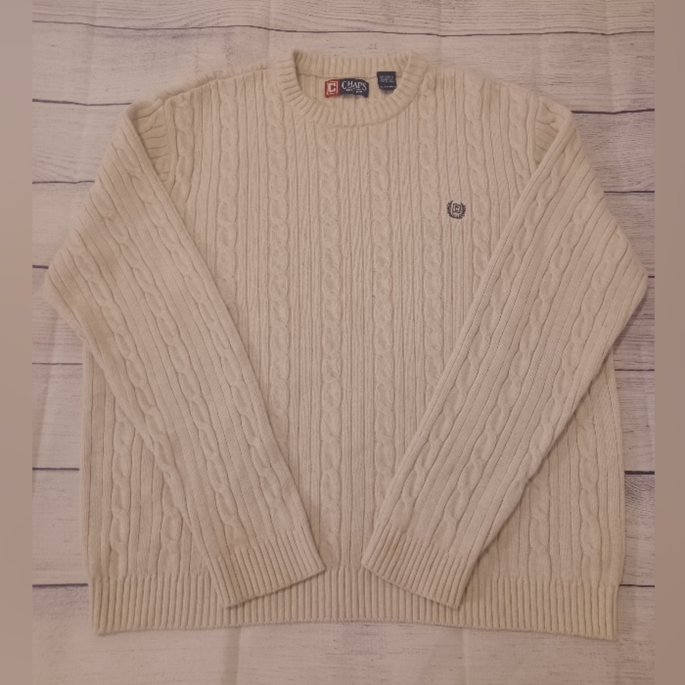Mens Chaps Knitted 100% Cotton Sweater